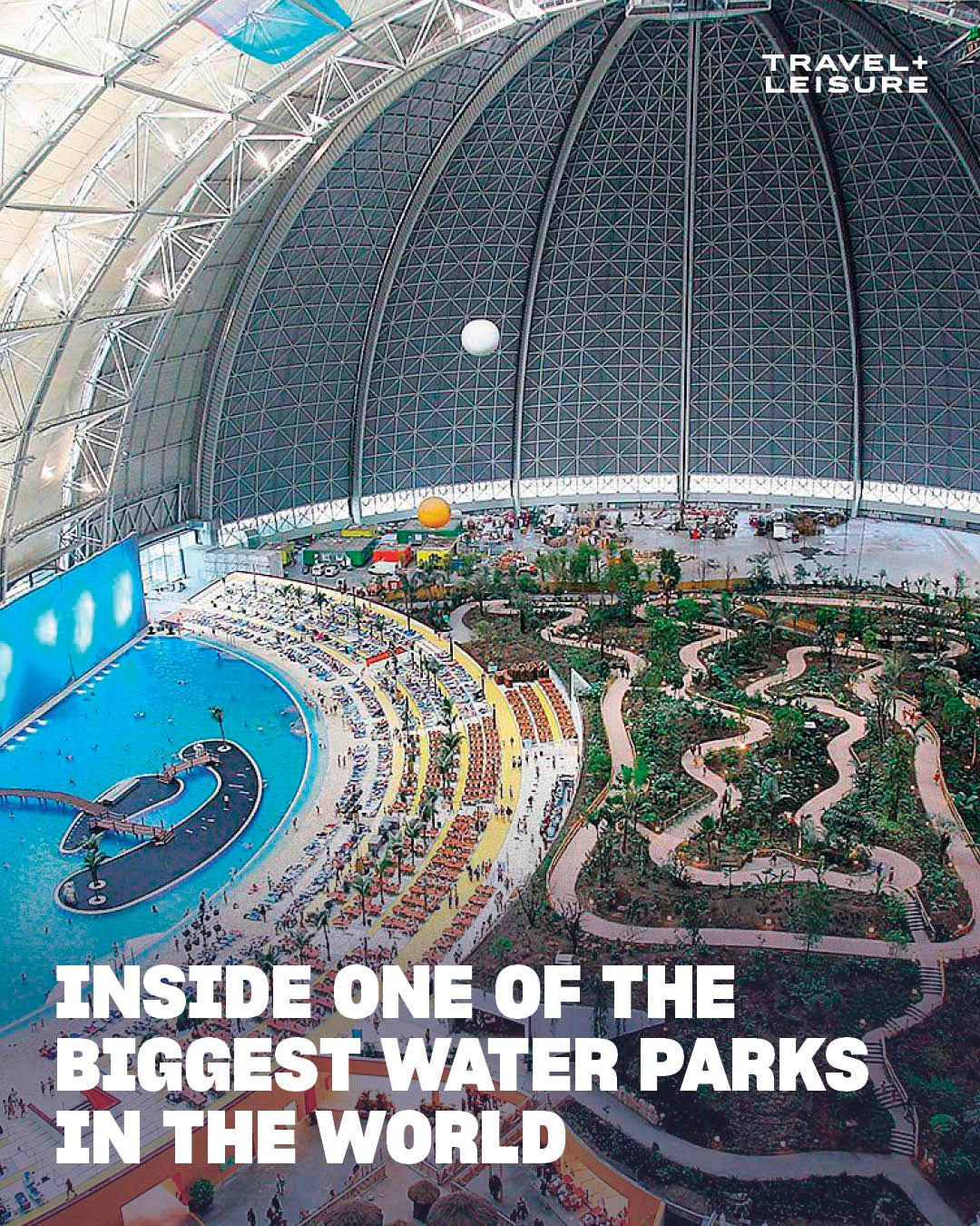 This indoor water park is as warm and humid as a tropical island, even while tem...